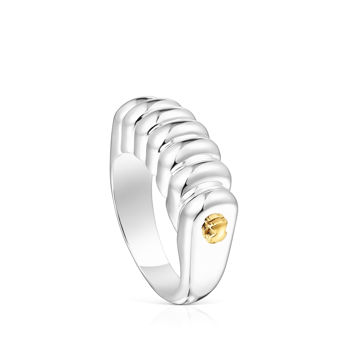 Tous - Anillo Barra De Plata Y Plata Vermeil Virtual Garden Talla 14