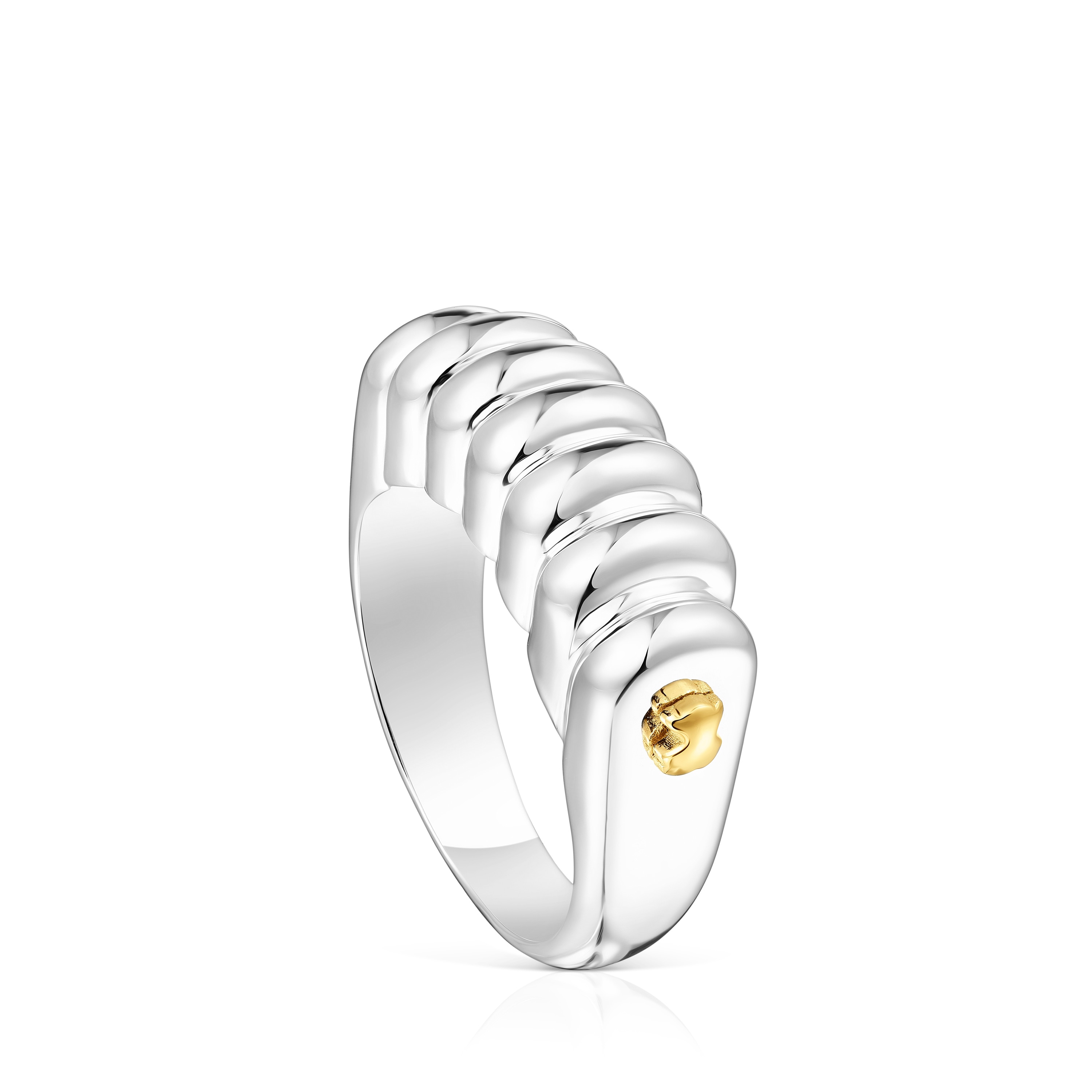 Silver and silver vermeil Virtual Garden Bar ring