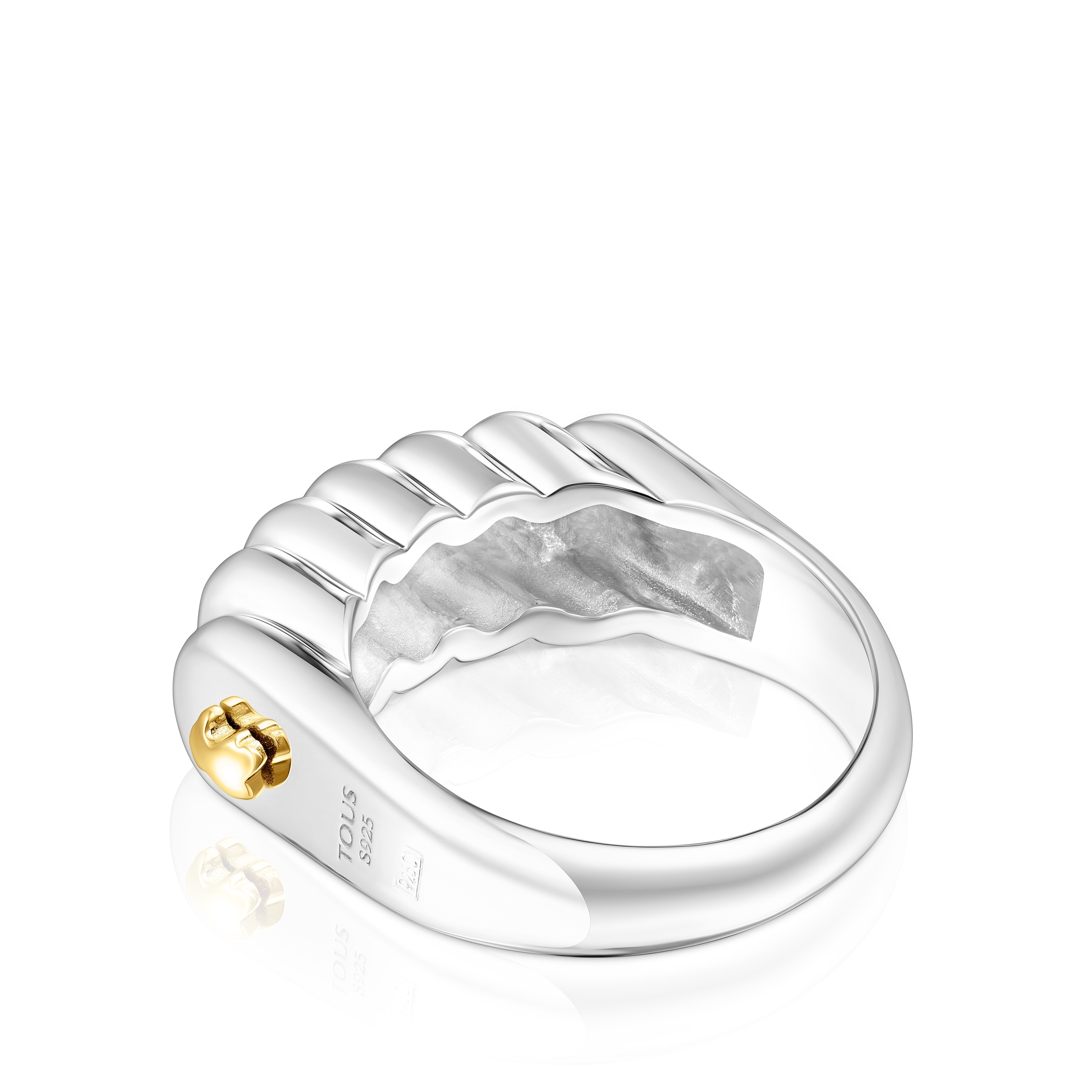 Silver and silver vermeil Virtual Garden Bar ring
