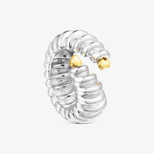 Anillo abierto de plata y ba&ntilde;o de oro 18 kt sobre plata Virtual Garden