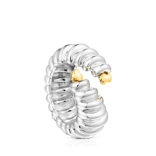 Silver and silver vermeil Virtual Garden Open ring