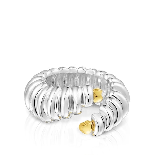 Silver and silver vermeil Virtual Garden Open ring