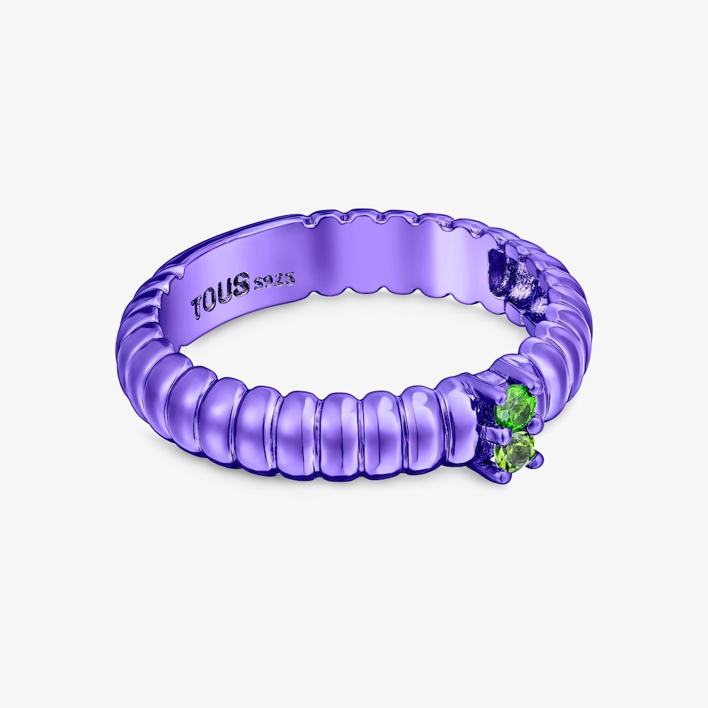 Anillo de plata en color morado con cromodi&oacute;psido Virtual Garden
