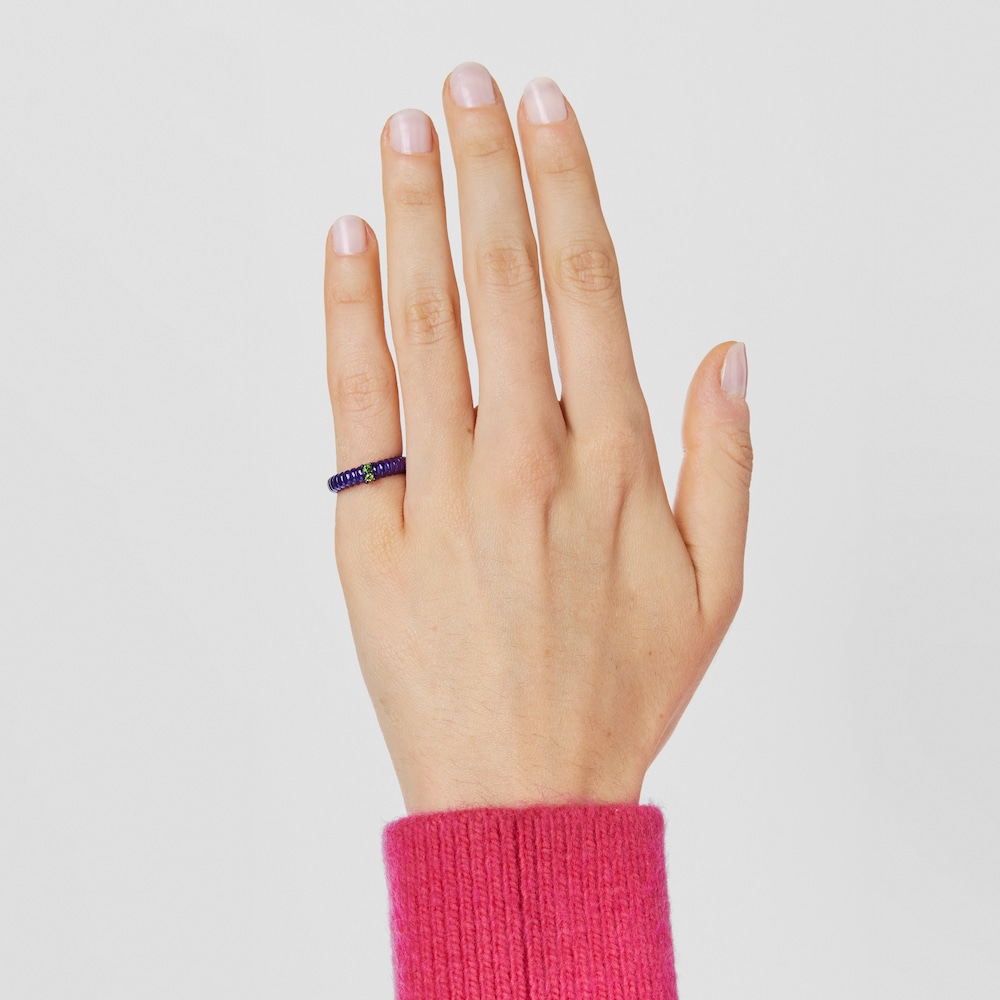Anillo de plata en color morado con cromodi&oacute;psido Virtual Garden