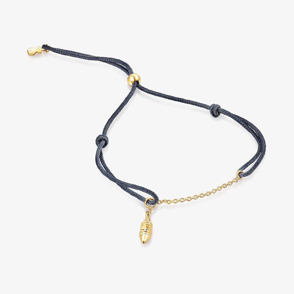 18K Solid Gold and nylon Lure Bracelet