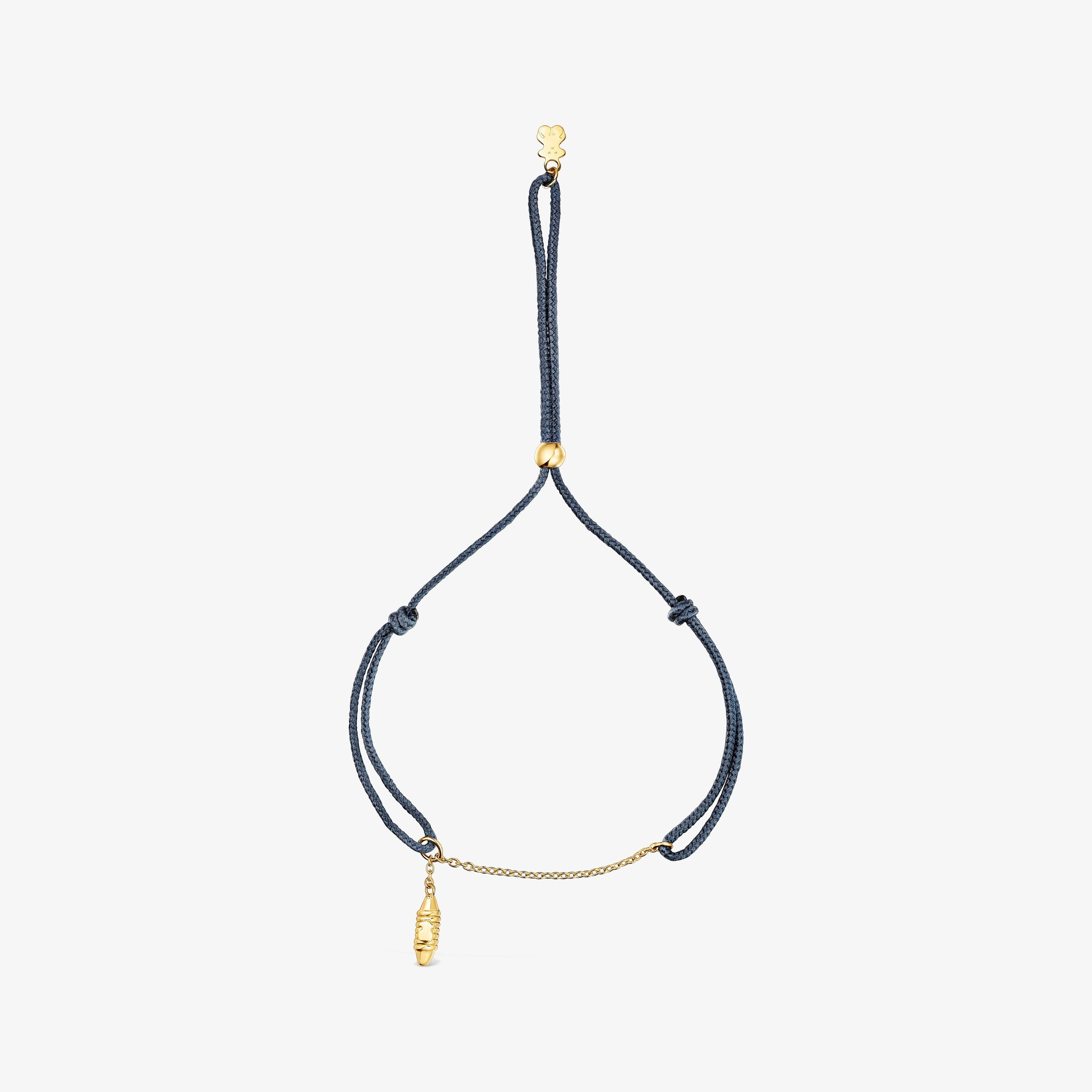 18K Solid Gold and nylon Lure Bracelet