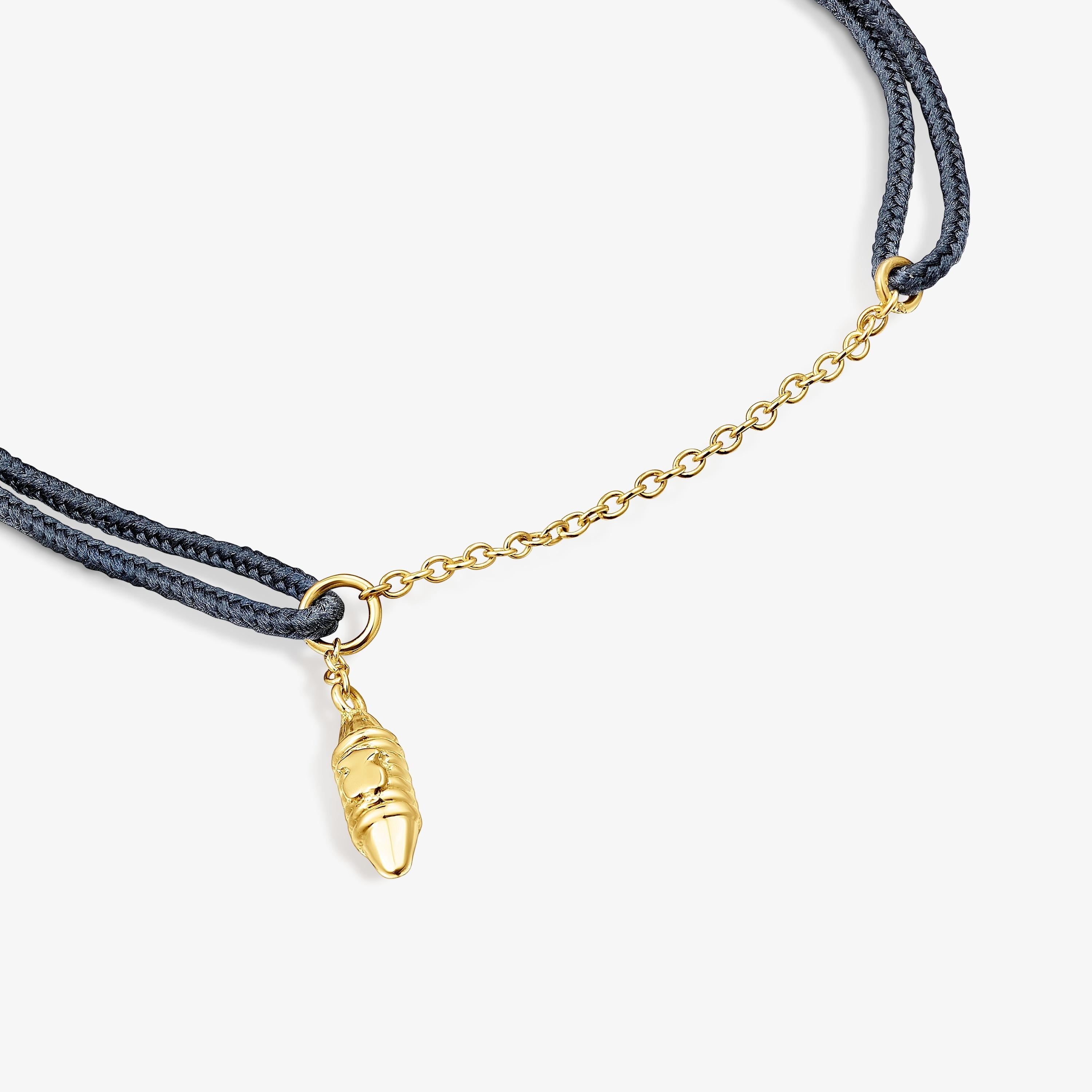 18K Solid Gold and nylon Lure Bracelet