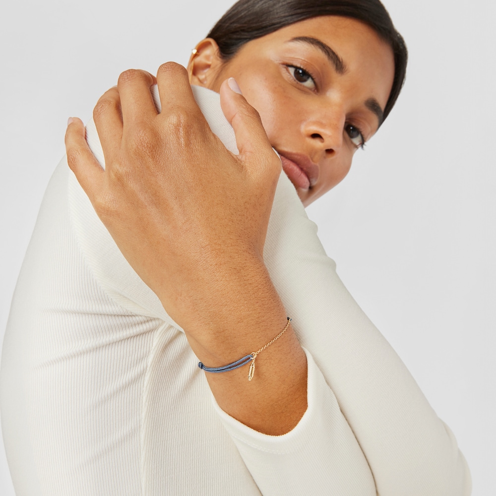 18K Solid Gold and nylon Lure Bracelet