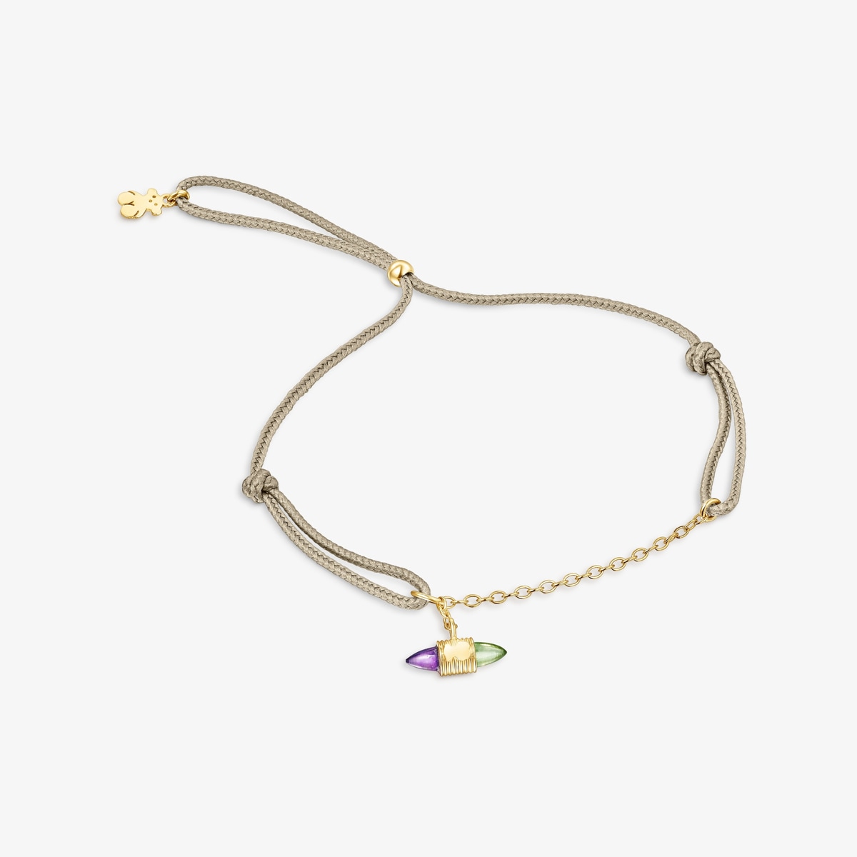 Tous - Pulsera De Nylon Y Oro Con Gemas Lure - Dorado