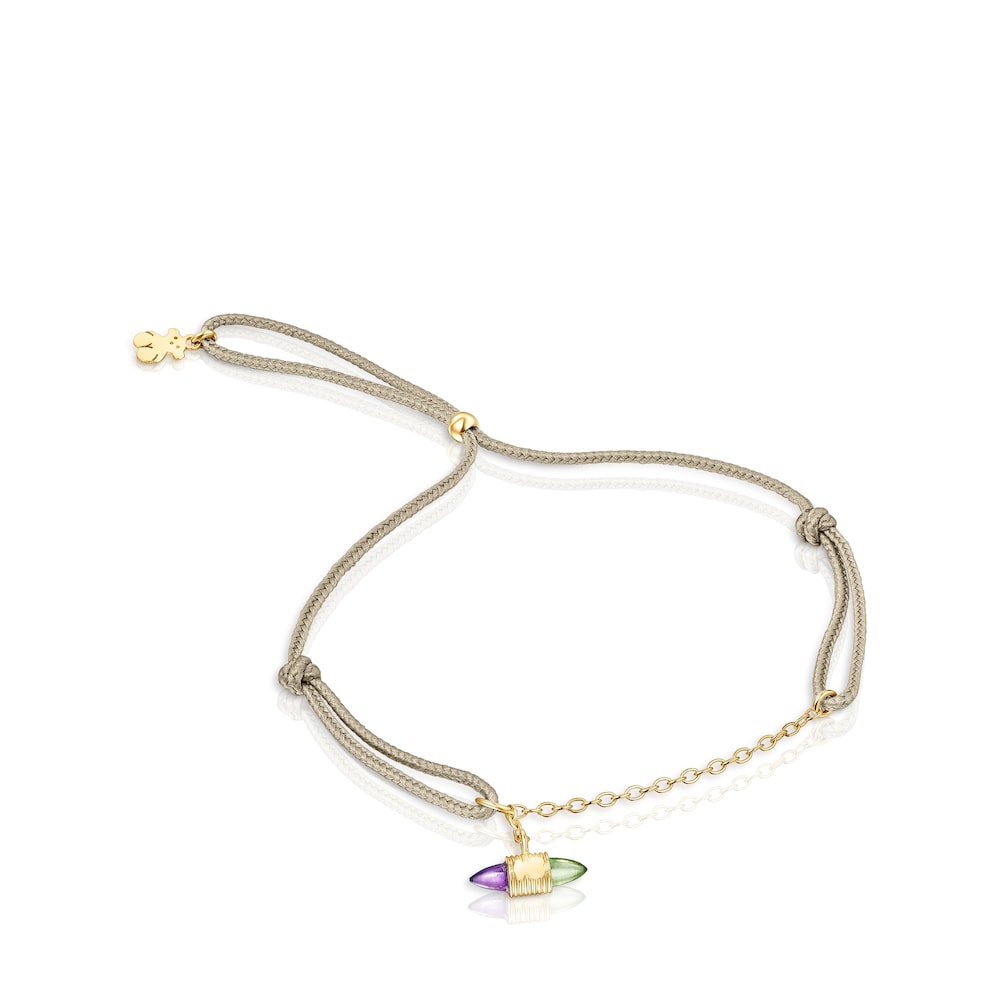 Pulsera de nylon y oro con gemas Lure image number 0