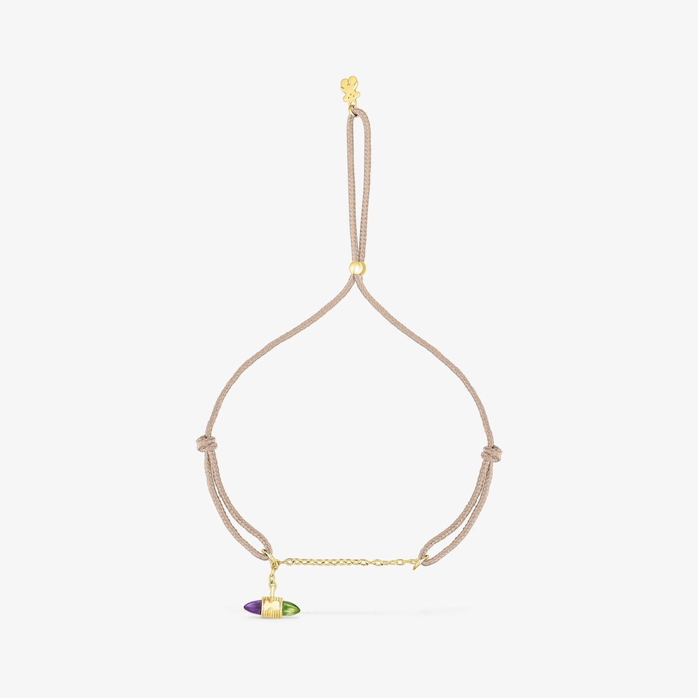 Bransoletka Lure z nylonu i złota z kamieniami szlachetnymi