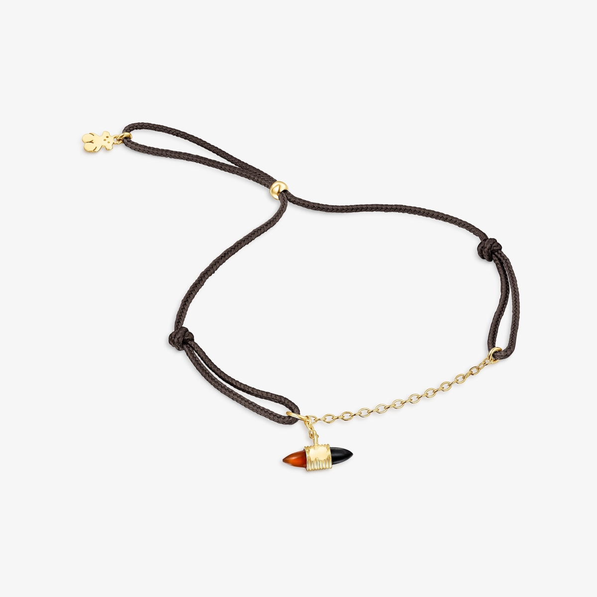 Tous - Pulsera De Nylon Y Oro Con Cornalina Y Ónix Lure - Dorado