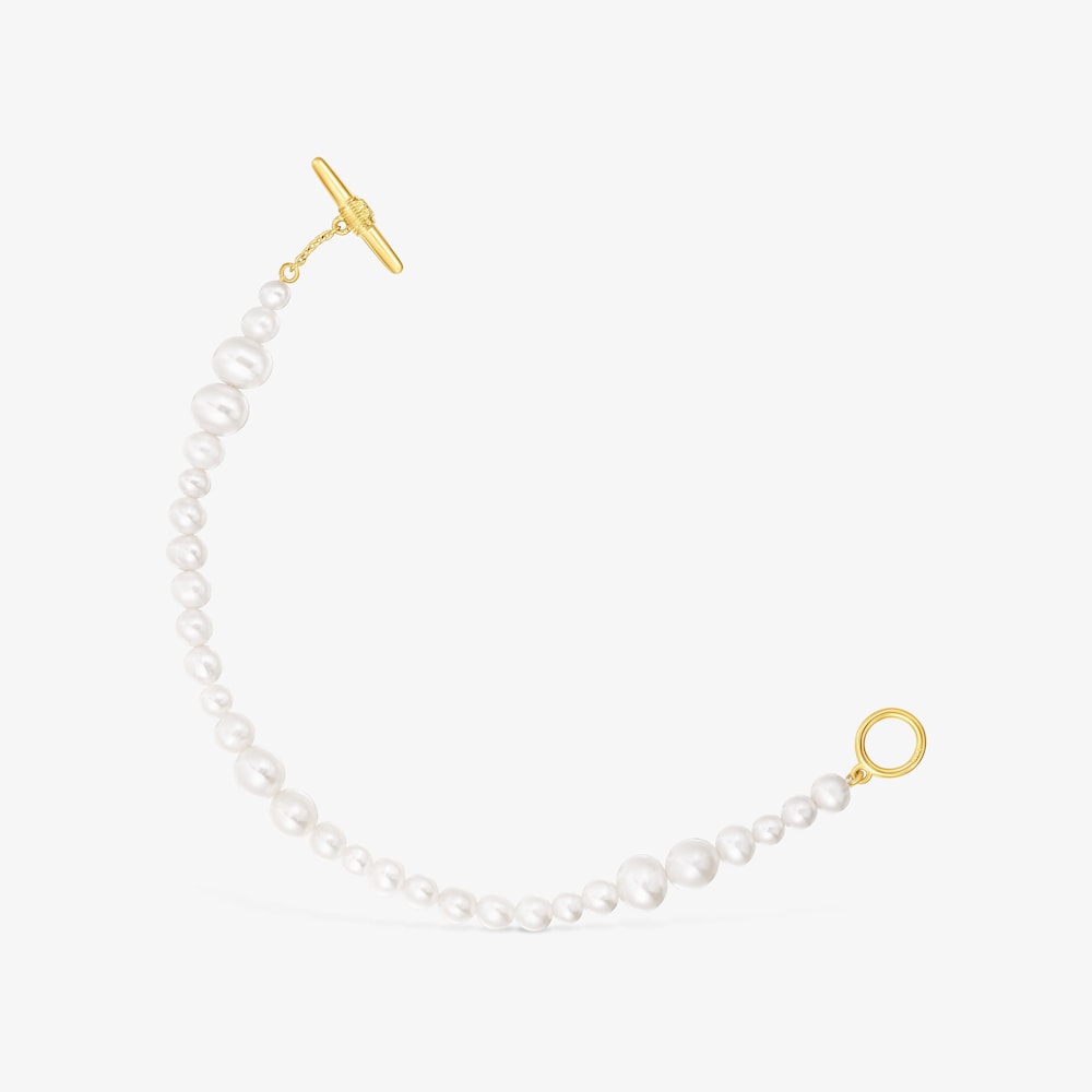 Pulsera de perlas cultivadas y plata con ba&ntilde;o de oro 18 kt sobre plata Lure
