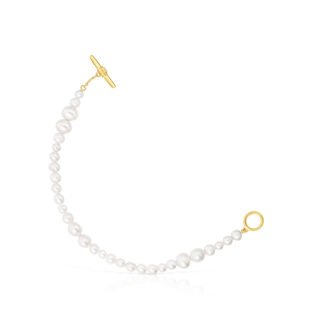 Pulsera de perlas cultivadas con baño de oro 18 kt sobre plata Lure image number 0