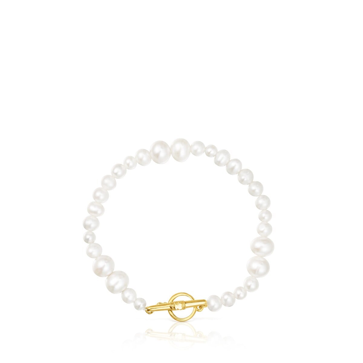 Cultured pearl Lure Bracelet with silver vermeil