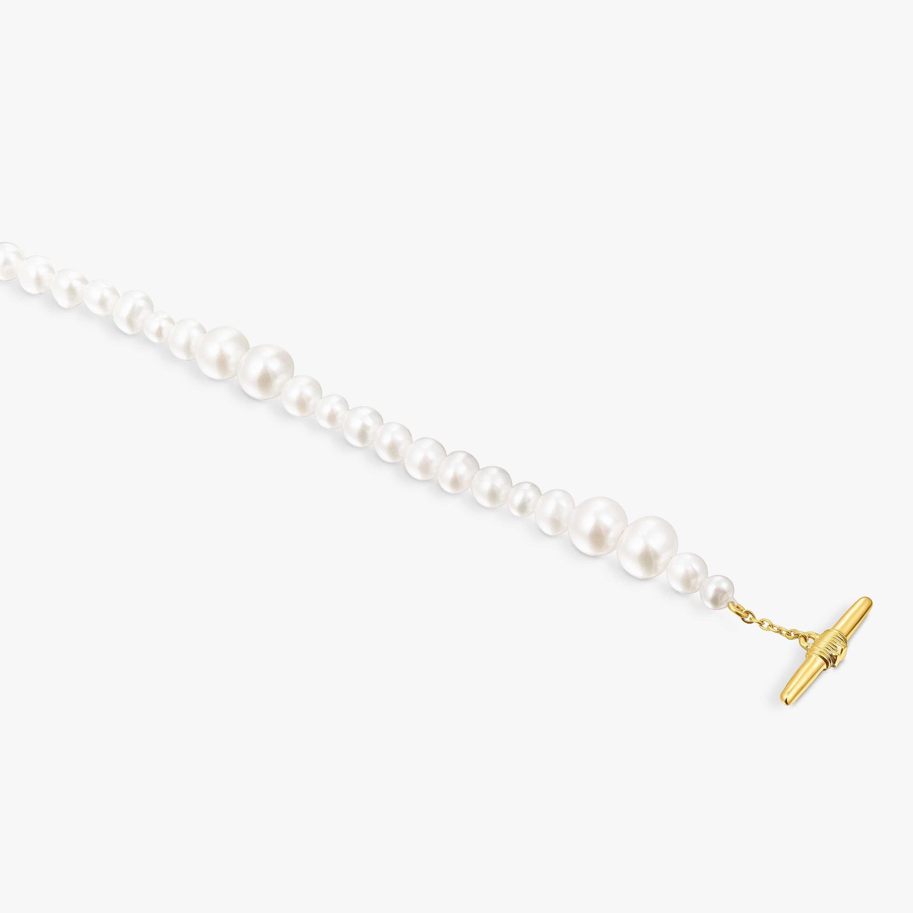 Cultured pearl Lure Bracelet with silver vermeil