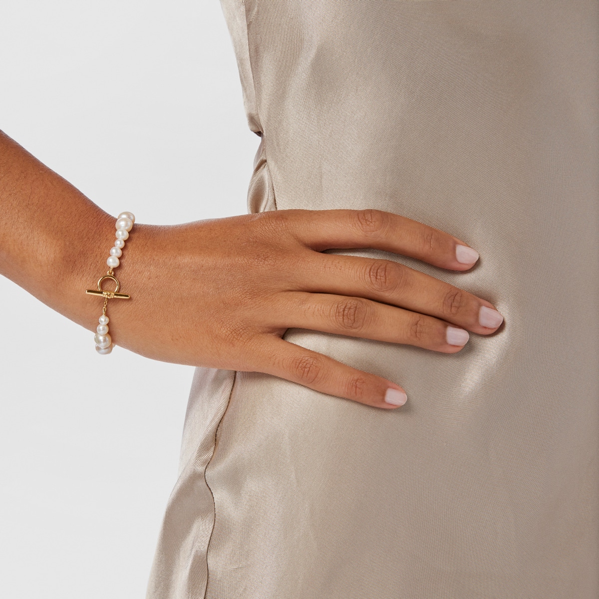 Cultured pearl Lure Bracelet with silver vermeil