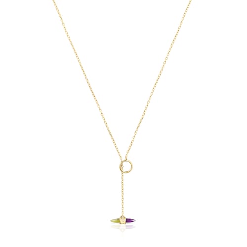 Gold Lure Necklace with gemstones