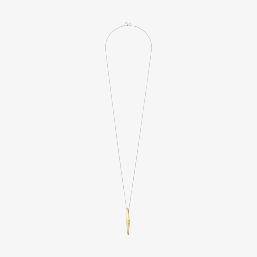 Collar largo de plata y ba&ntilde;o de oro 18 kt sobre plata Lure