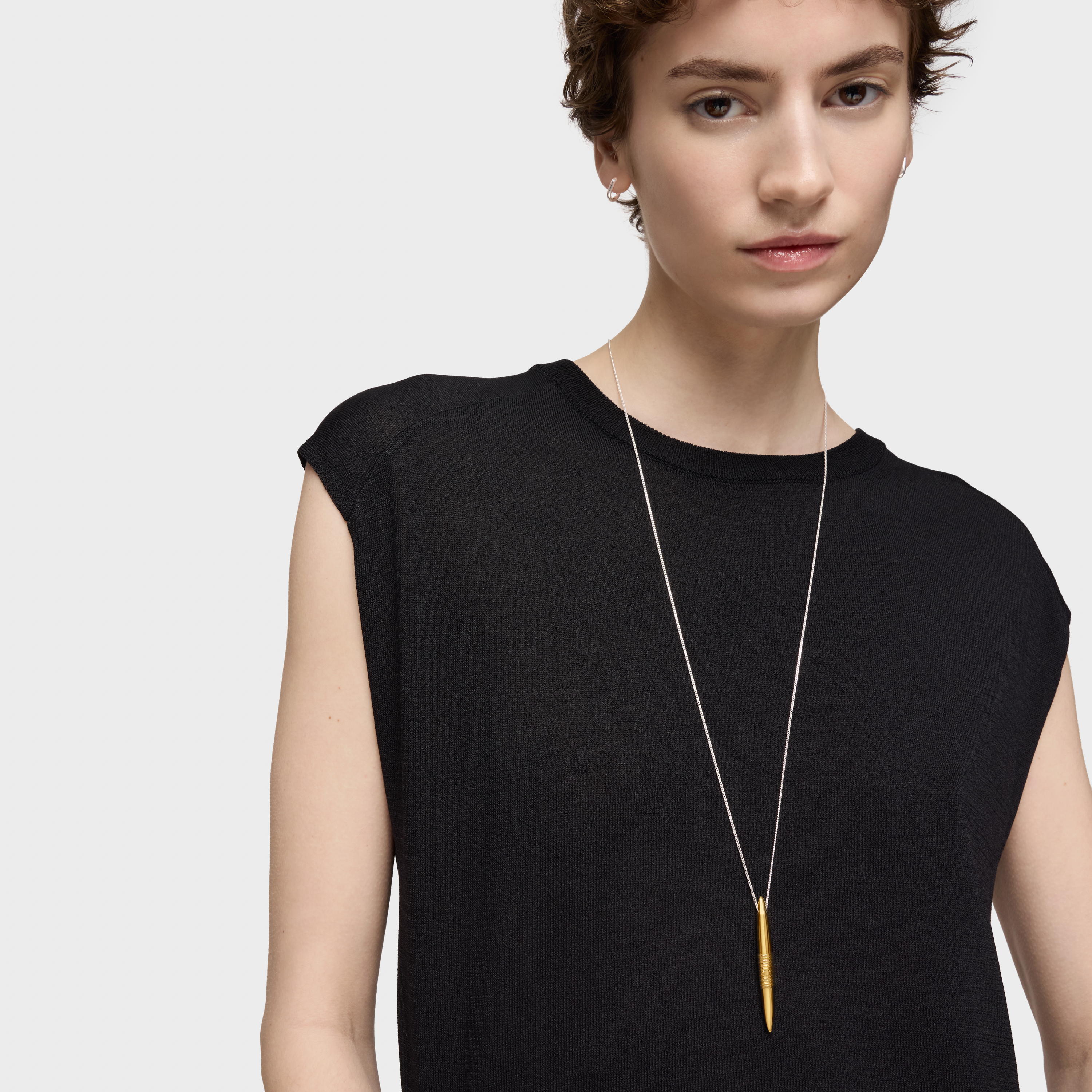 Long silver and silver vermeil Lure Necklace