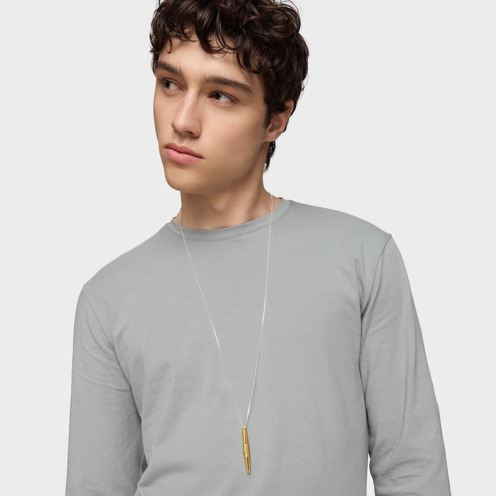 Collar largo de plata y ba&ntilde;o de oro 18 kt sobre plata Lure