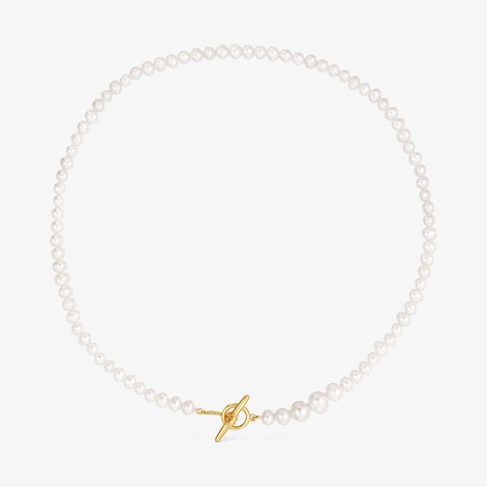 Collar de perlas cultivadas y plata con ba&ntilde;o de oro 18 kt sobre plata Lure