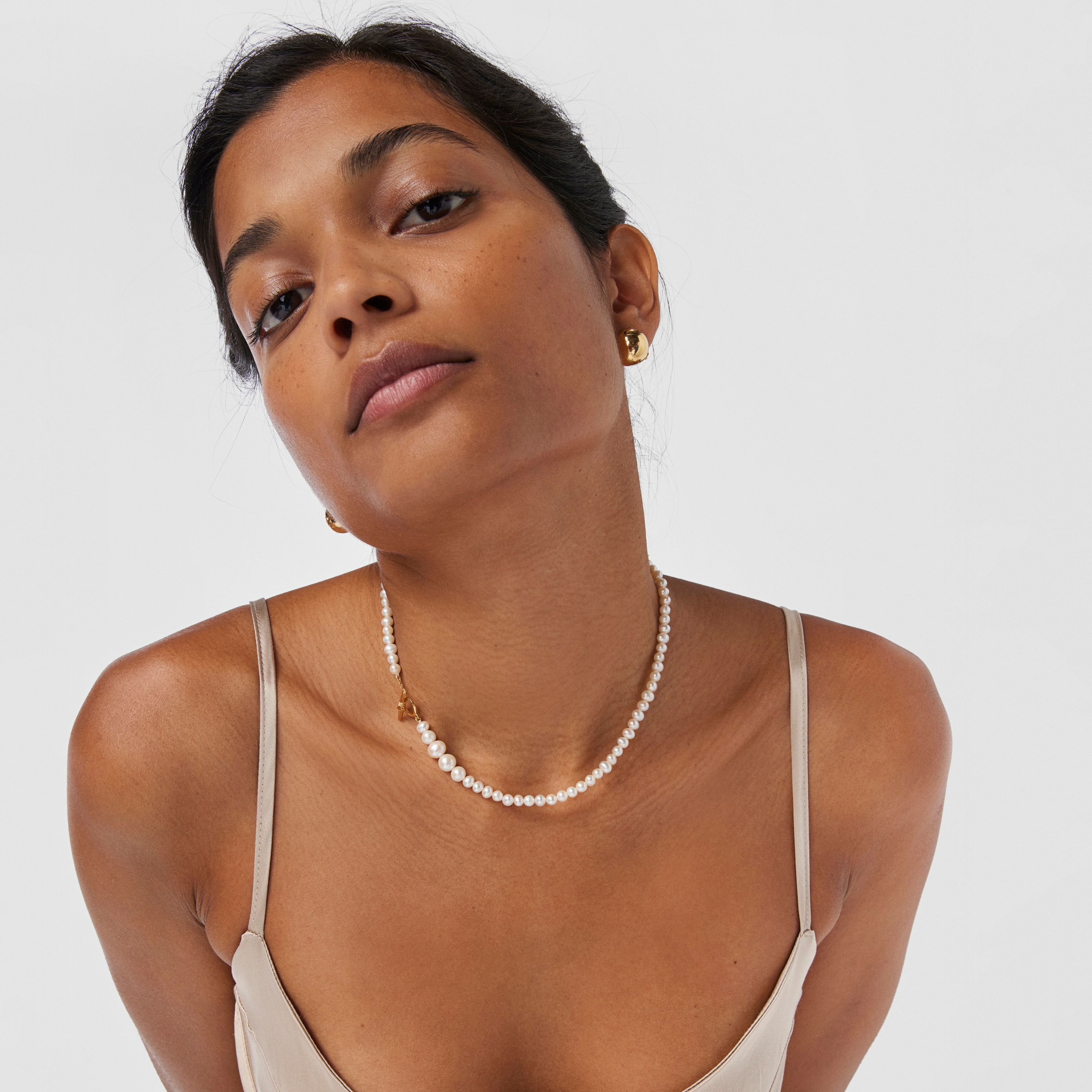 Collar de perlas cultivadas con baño de oro 18 kt sobre plata Lure