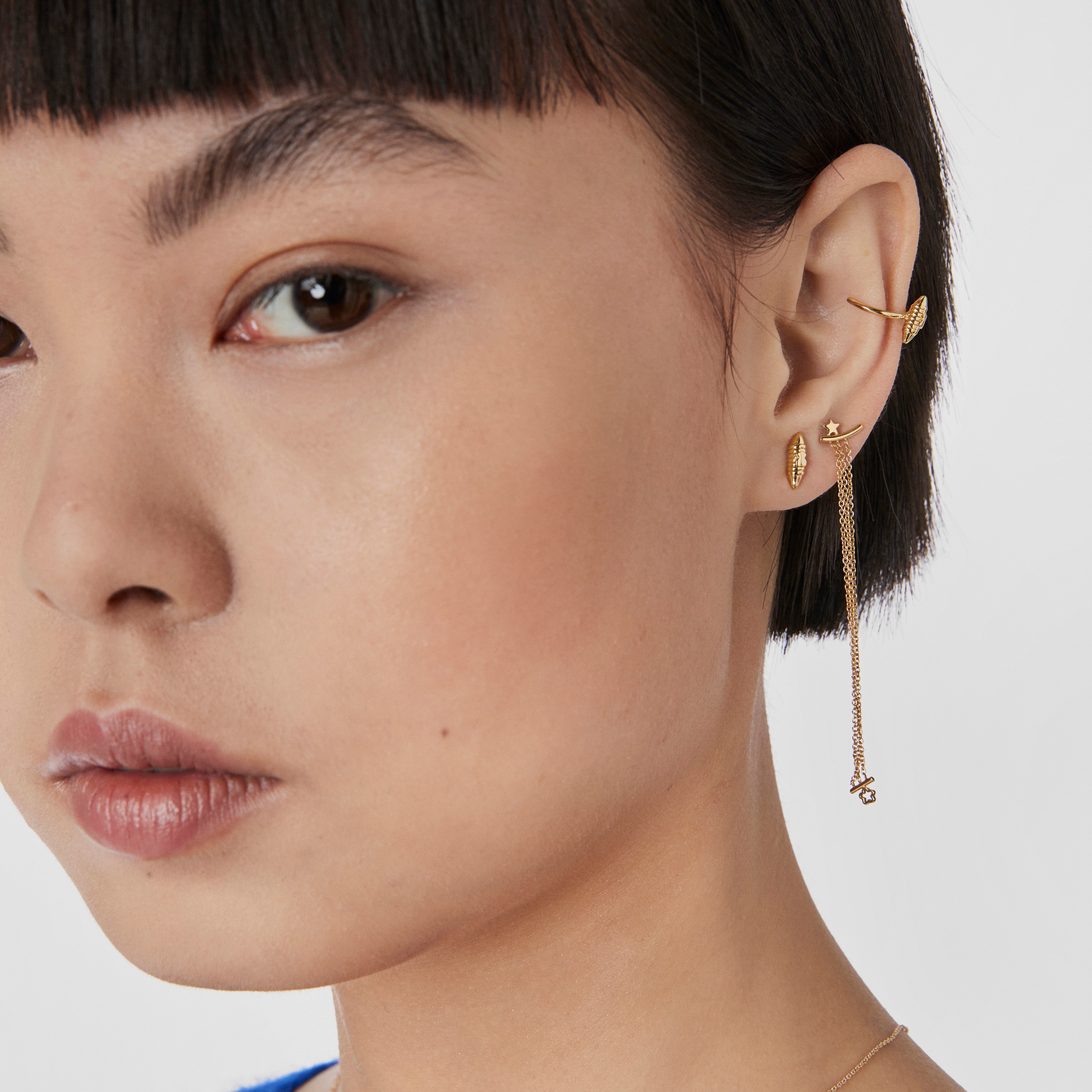 18K Solid Gold Lure Earrings