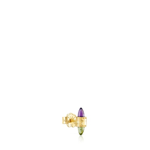 Gold Lure 1-2 Earring with gemstones