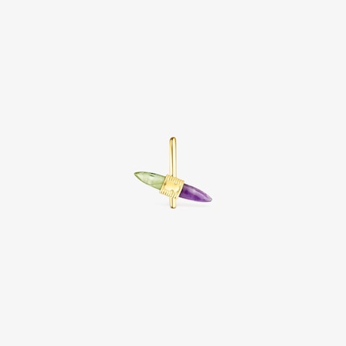 Earcuff Lure em ouro e pedras preciosas