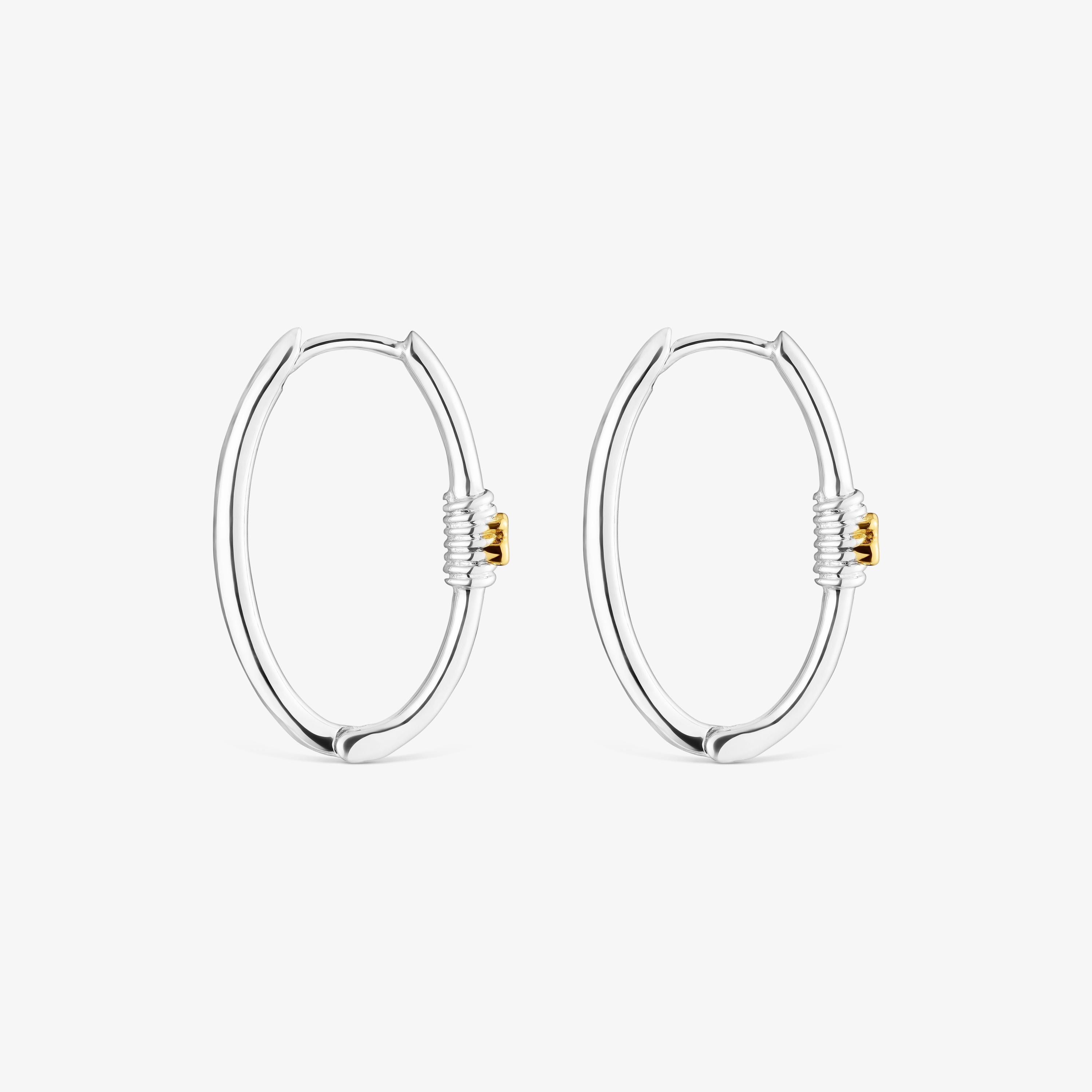 Silver and silver vermeil Lure Hoop earrings