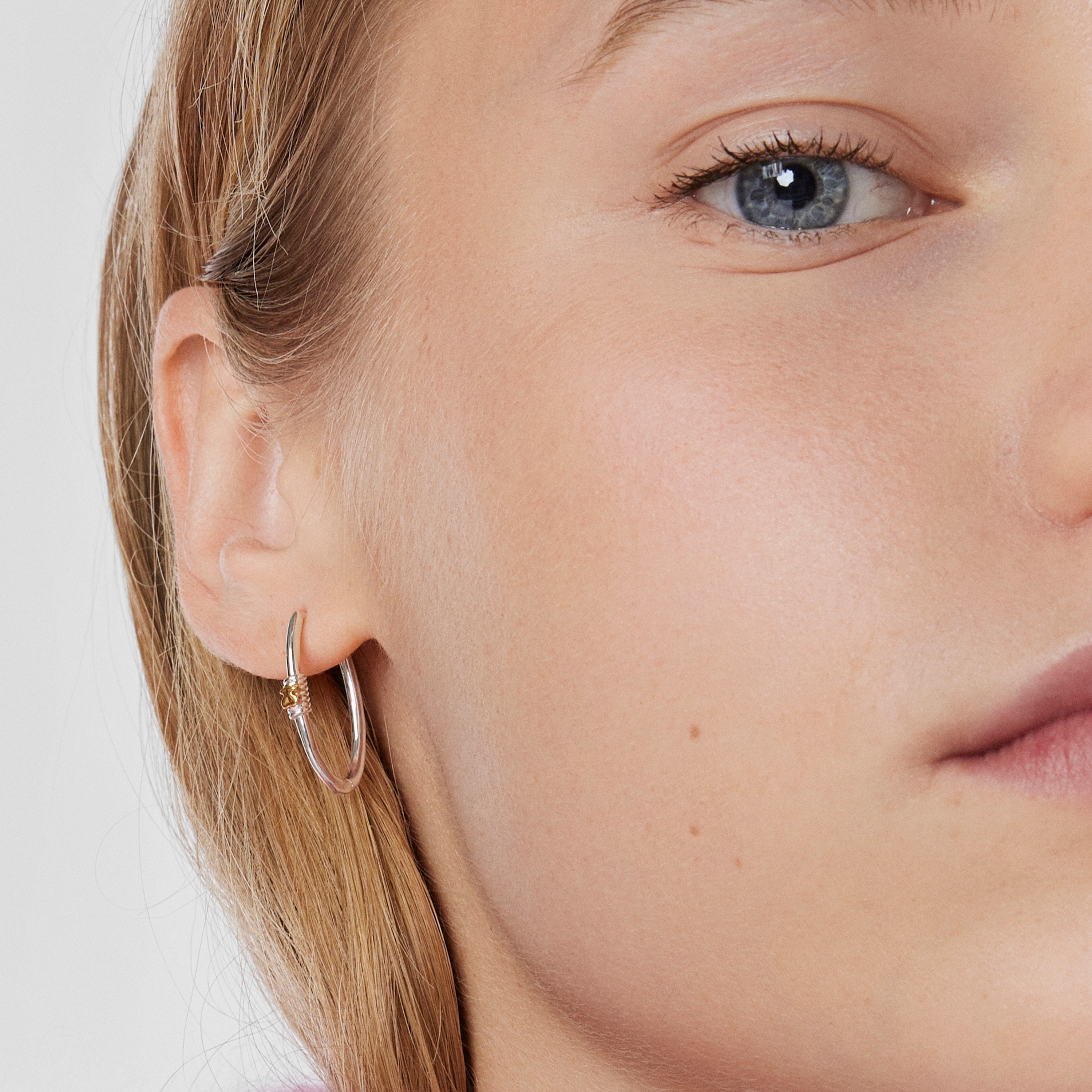 Silver and silver vermeil Lure Hoop earrings