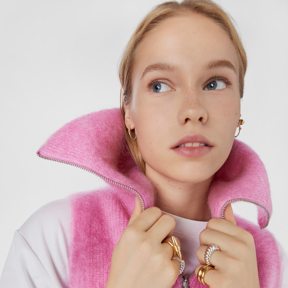 Silver and silver vermeil Lure Hoop earrings