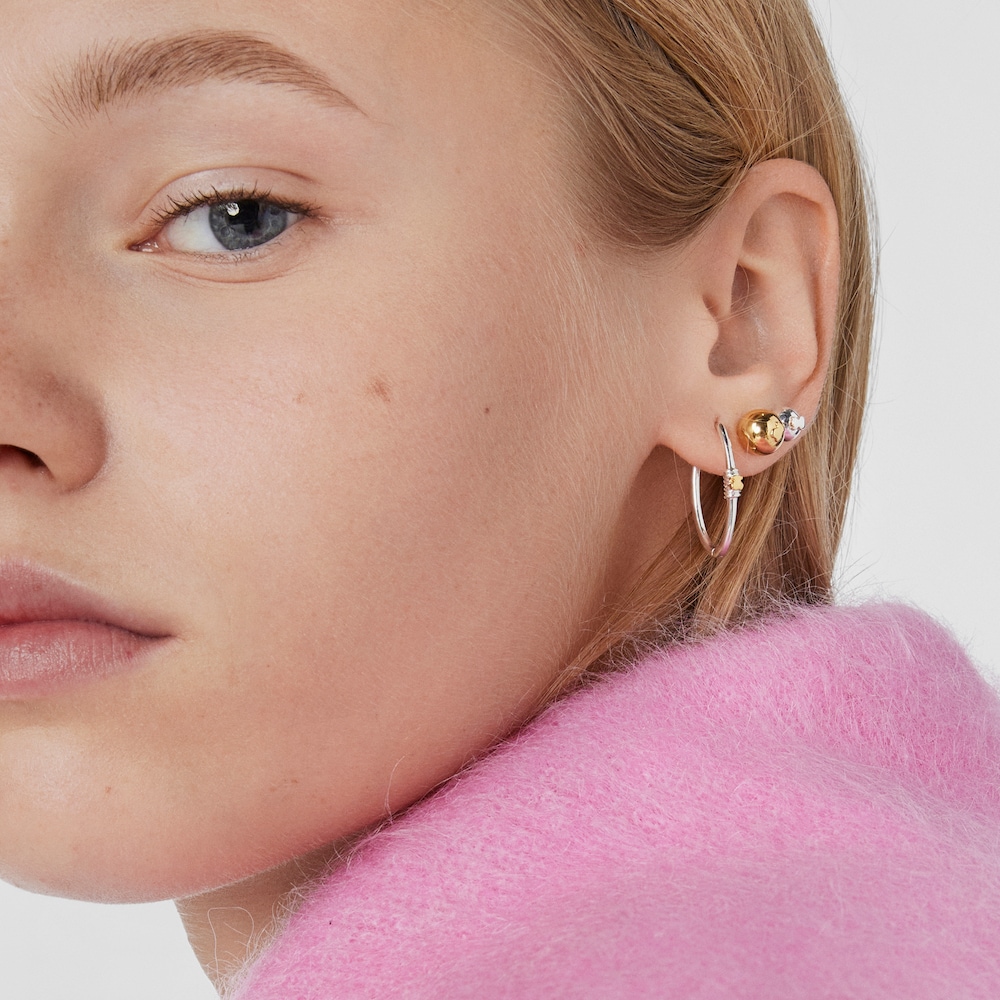 Silver and silver vermeil Lure Hoop earrings