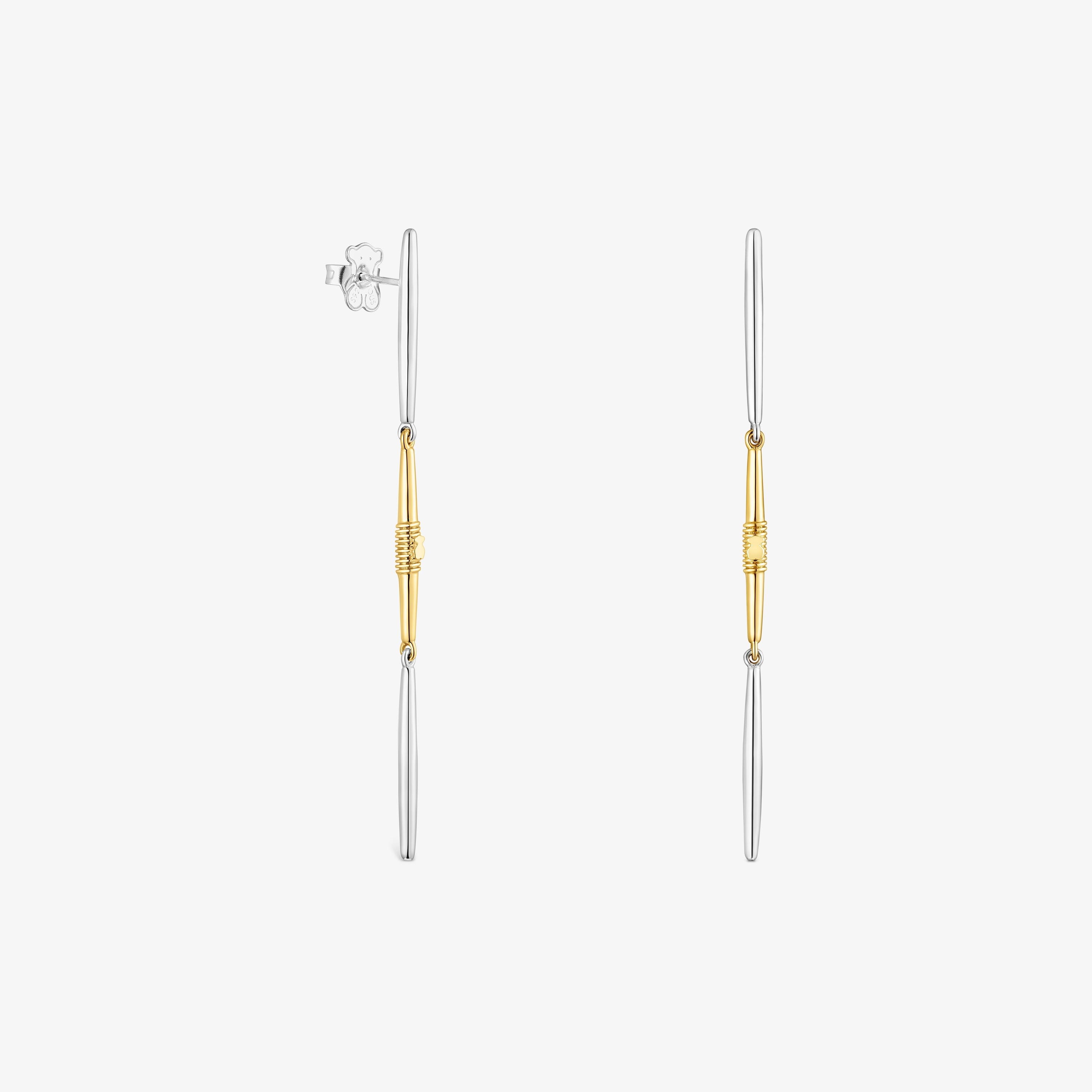 Long silver and silver vermeil Lure Earrings