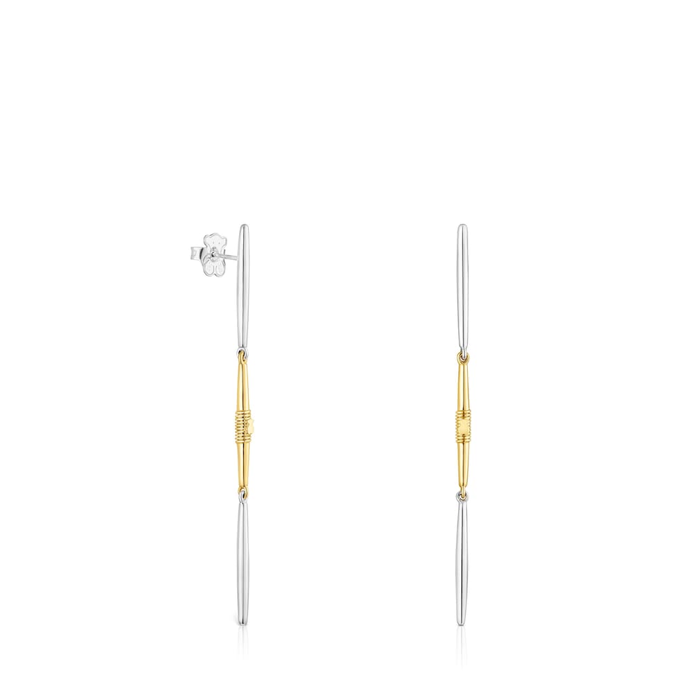 Long silver and silver vermeil Lure Earrings