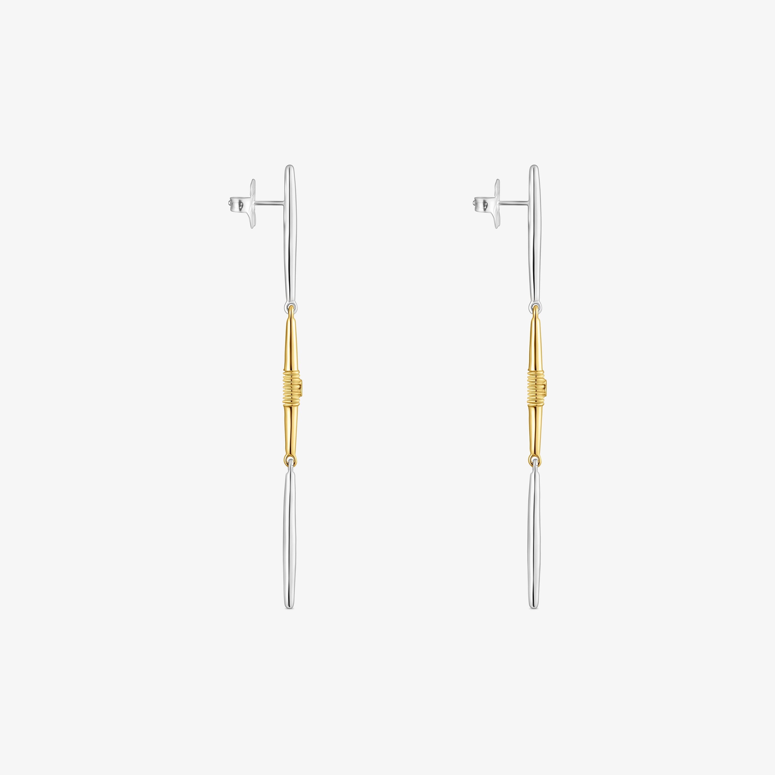 Long silver and silver vermeil Lure Earrings