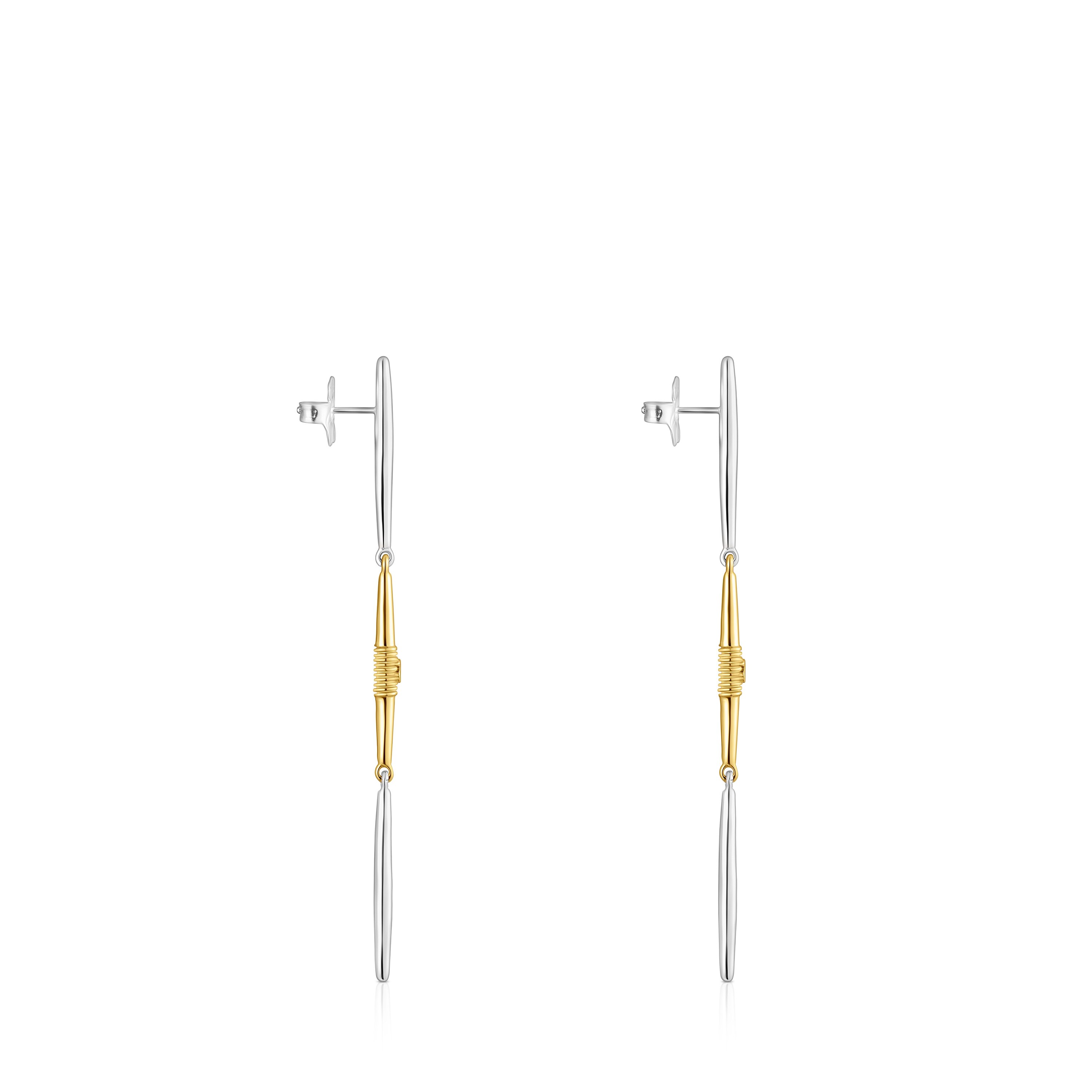 Long silver and silver vermeil Lure Earrings