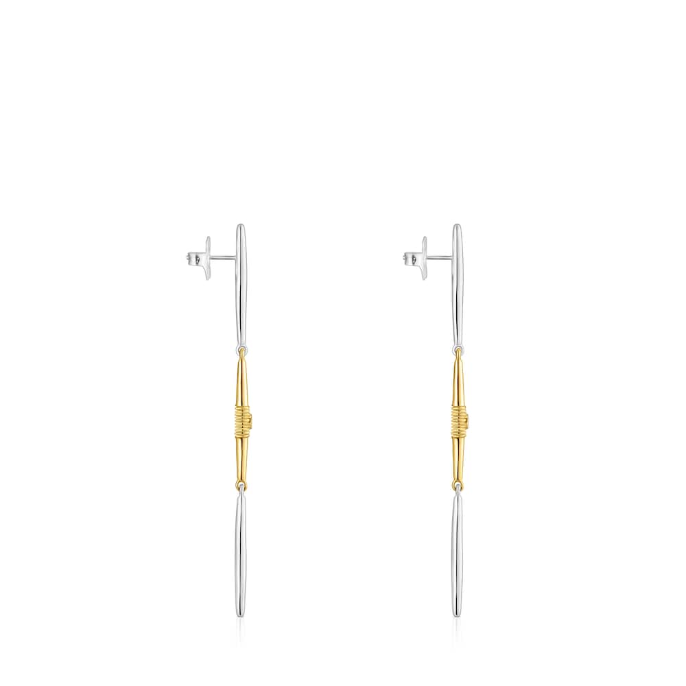 Long silver and silver vermeil Lure Earrings