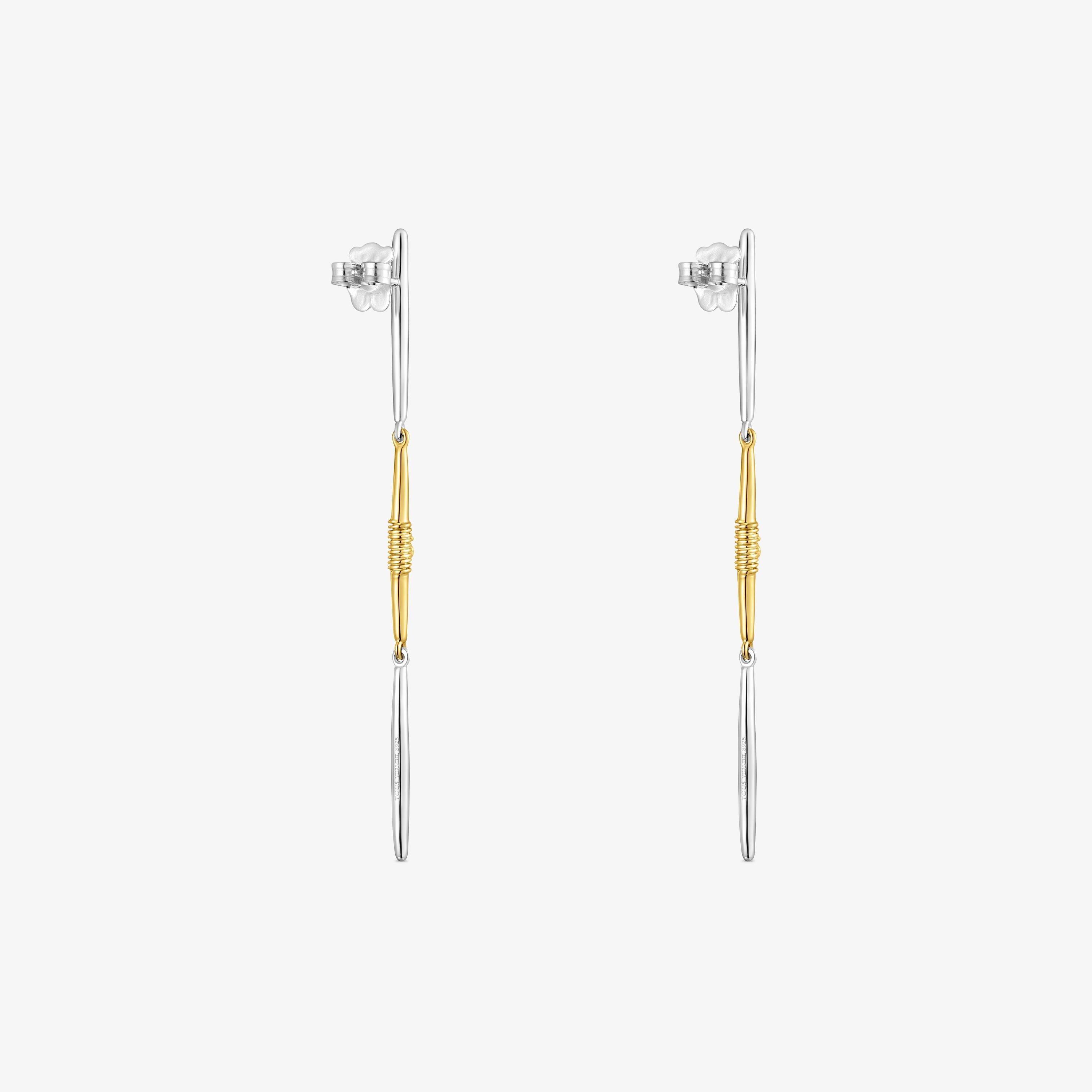 Long silver and silver vermeil Lure Earrings