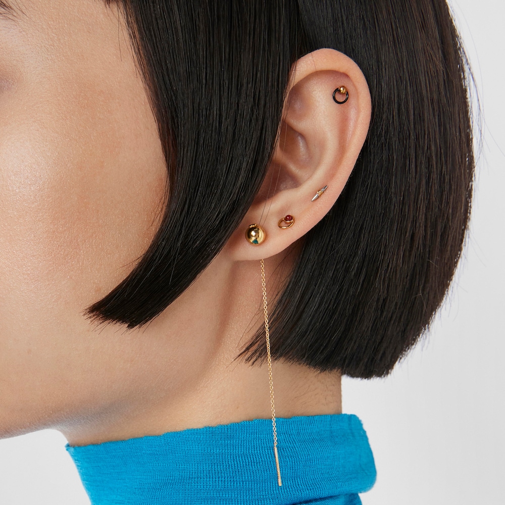 Steel and gold-colored IP&nbsp;steel Lure Piercing