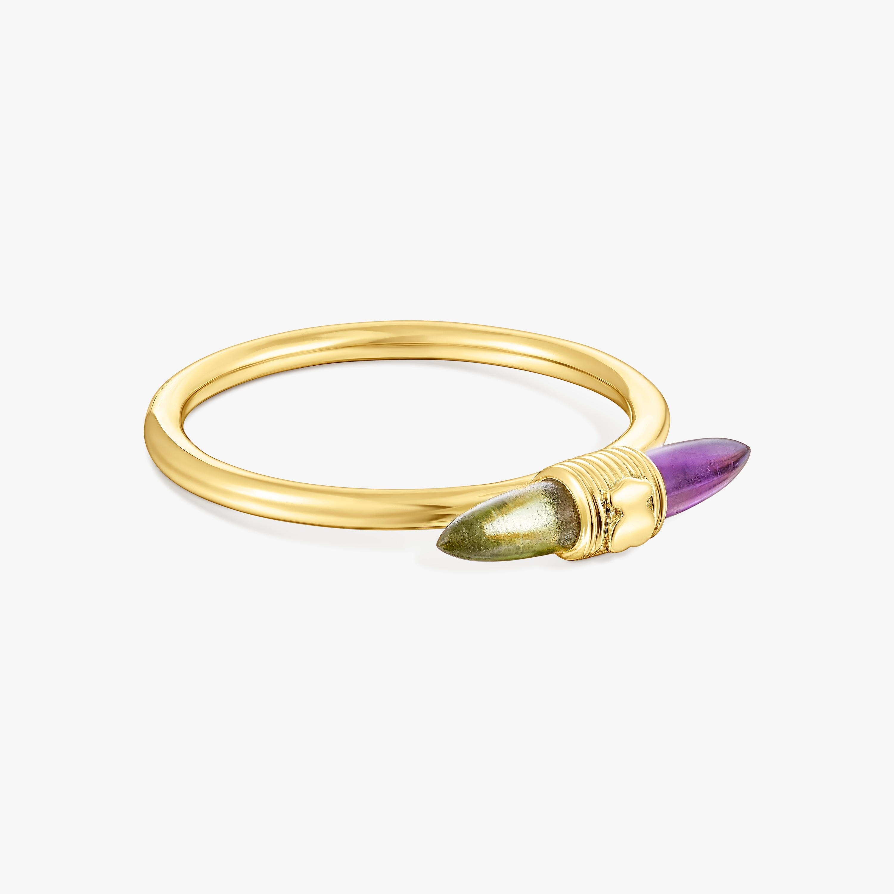 18K Solid Gold Lure Ring with gemstones