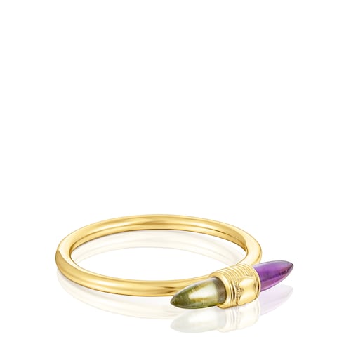 Gold Lure Ring with gemstones