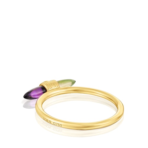 Gold Lure Ring with gemstones