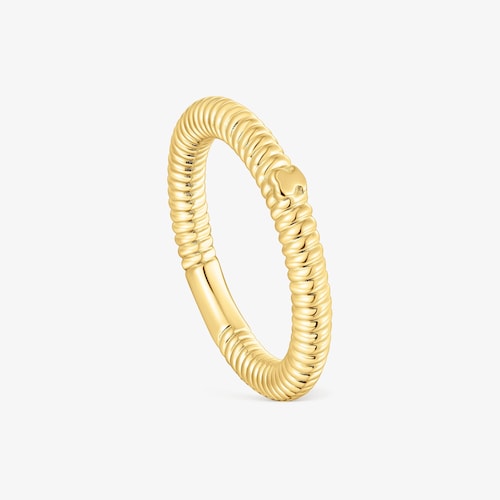 Anillo motivo oso con ba&ntilde;o de oro 18 kt sobre plata Lure