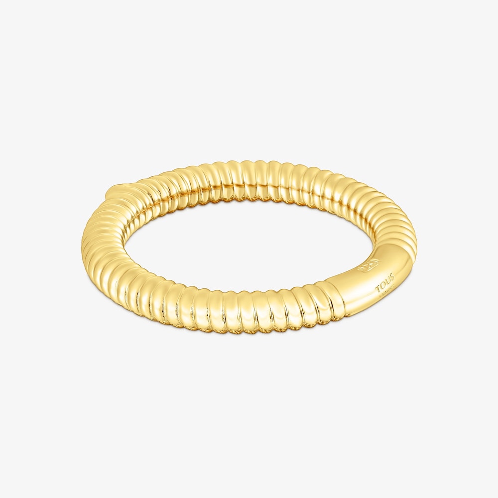 Anillo motivo oso con ba&ntilde;o de oro 18 kt sobre plata Lure