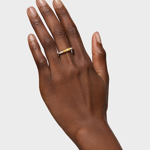 Silver and silver vermeil Lure Open ring
