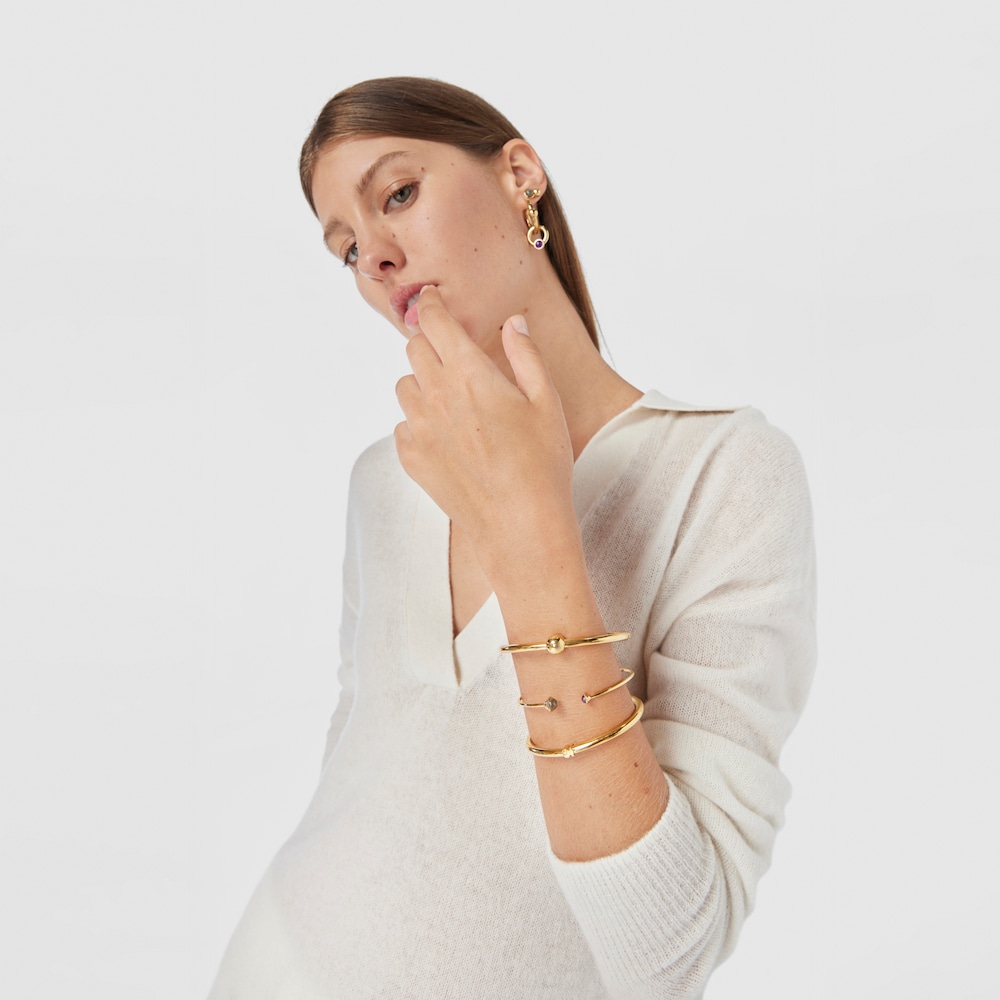 Silver vermeil Plump Bracelet with gemstones