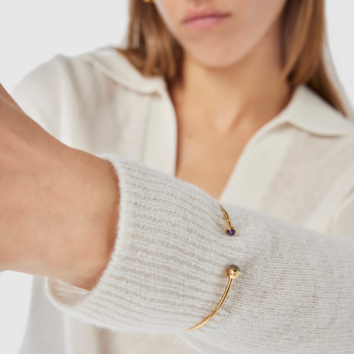 Silver vermeil Plump Bracelet with gemstones