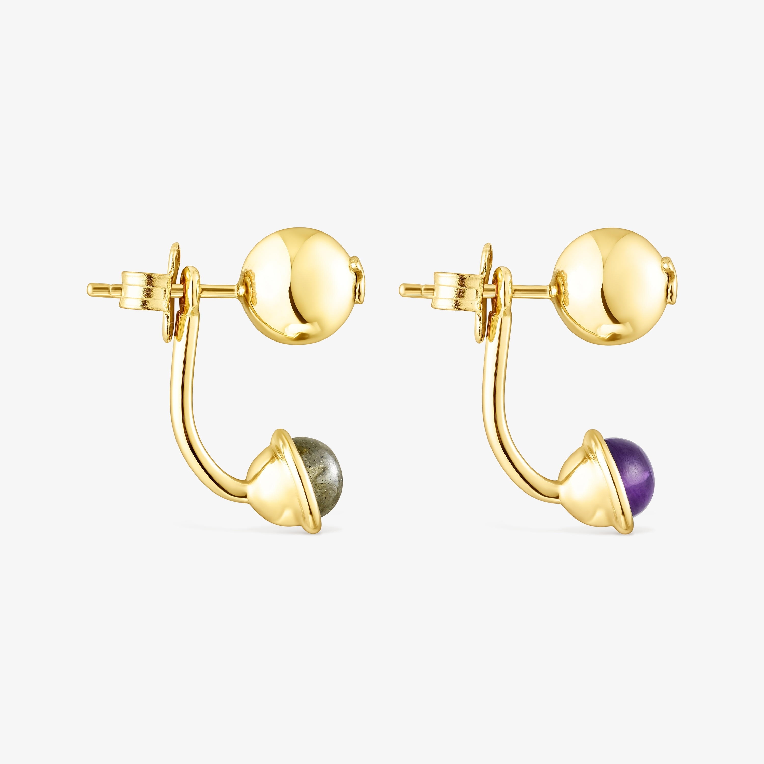 Silver vermeil Plump Earrings with gemstones